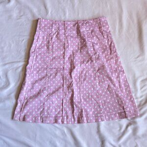 Like New Super cute pink w/ white polka dots women's Medium a-line skirt by Gap